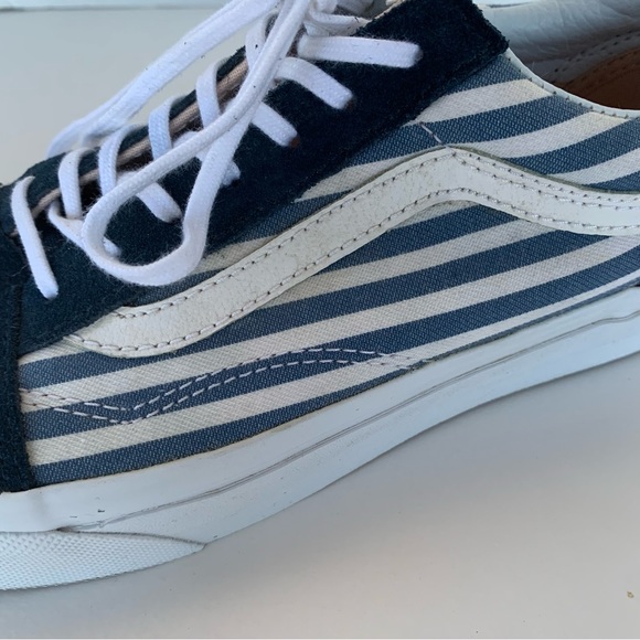 Vans Old Skool Stripes Navy White Blue W 7 M 5.5 Htf - Picture 3 of 12